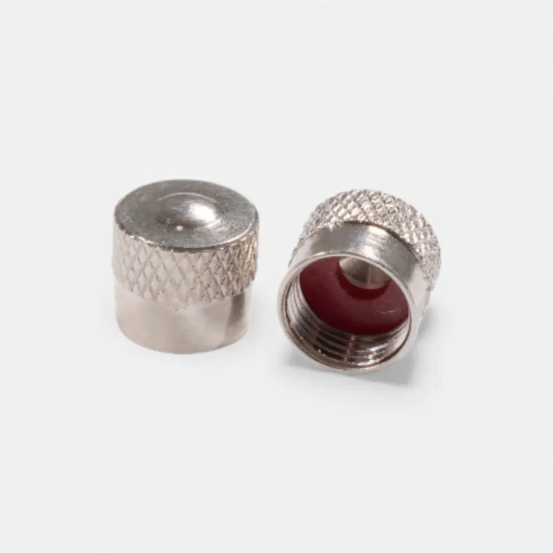 Bouchons de valve court argent en aluminium (x2) – Trottinette, vélo, voiture