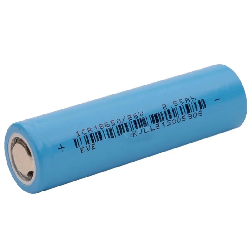 Pile Rechargeable 18650 ICR18650-26V EVE Li-Ion 3,7V 2550mAh 7.5A