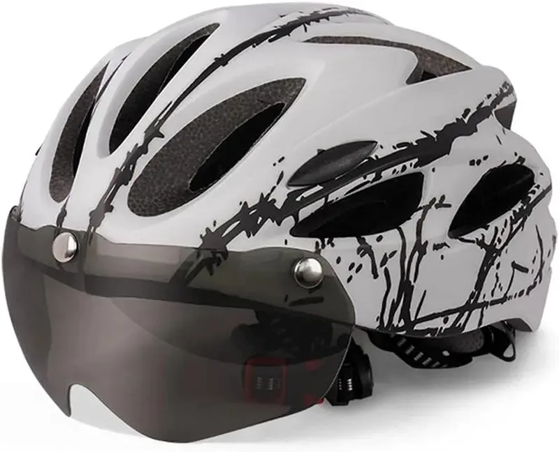 Casque de Vélo pour, Casque Trottinette Électrique Adulte avec Visière Magnétiqu