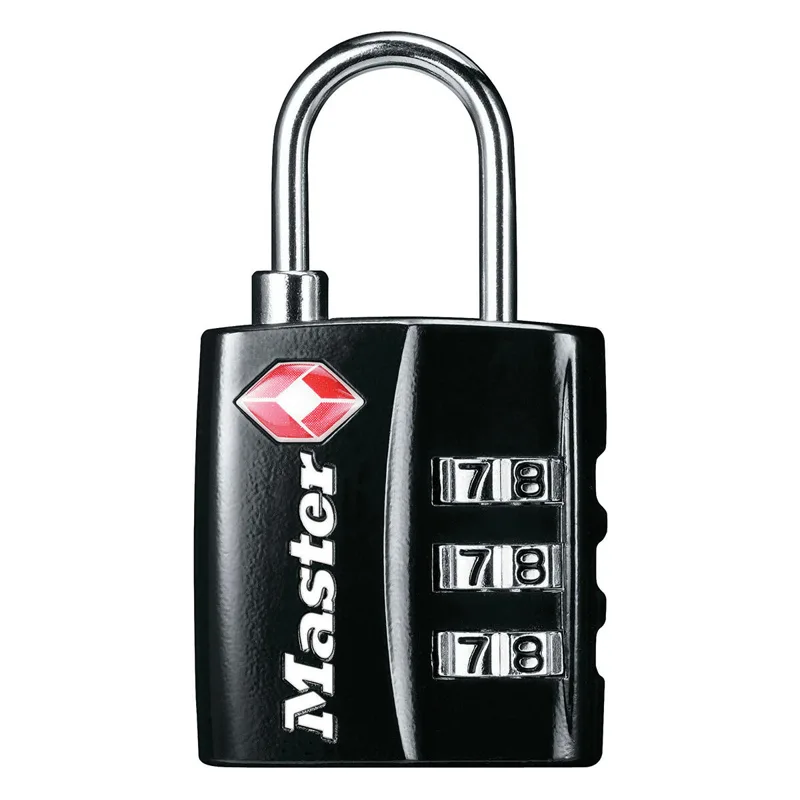 4680EURDBLK Cadenas à Combinaison TSA, Noir, 5,5 x 3 x 2,6 cm