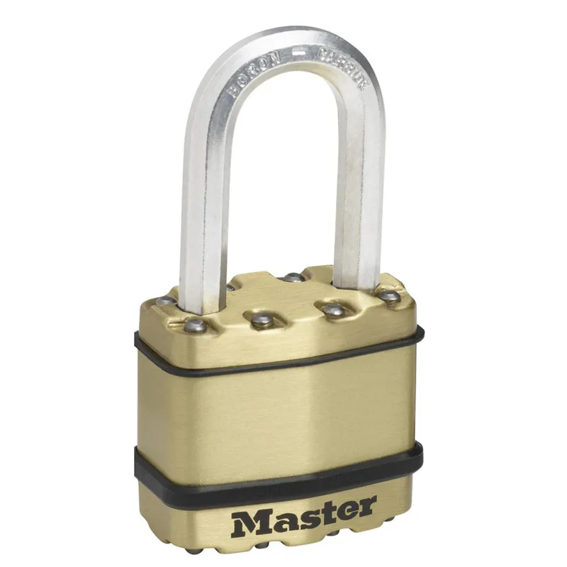 Cadenas Haute Sécurité [A Clé] [Acier Laminé + Finition Laiton]