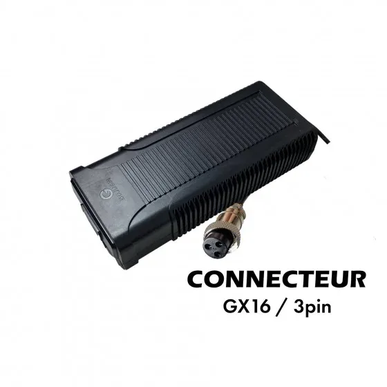 Chargeur 52V➡️ 58,8V · 3A (connecteur GX16-3p)