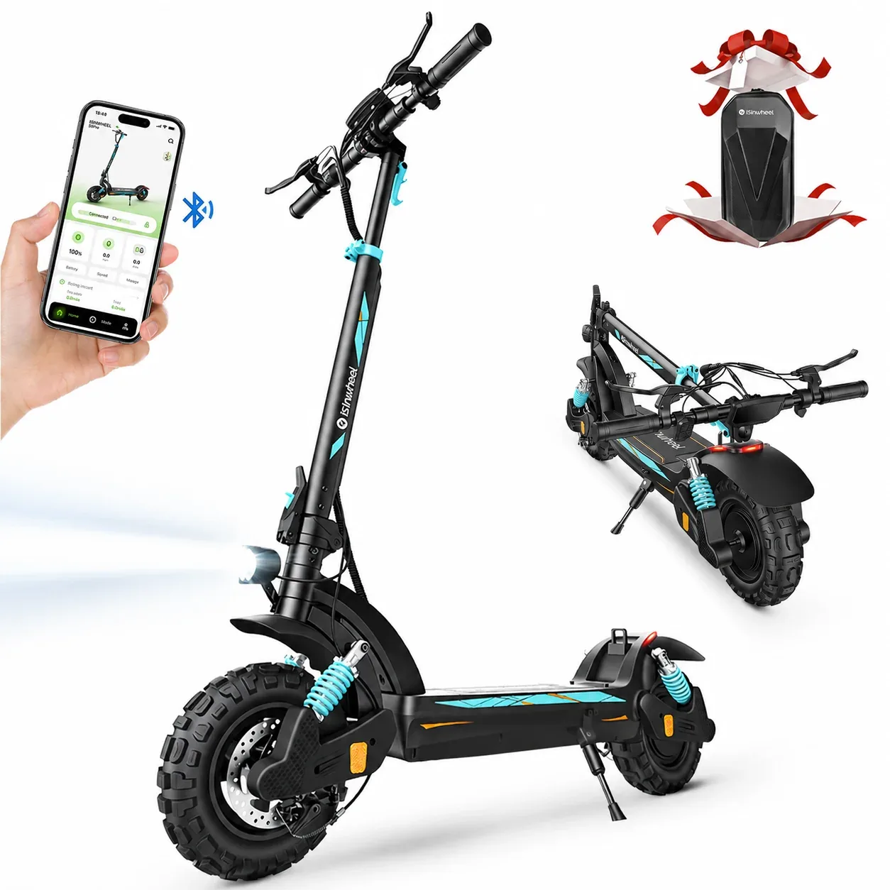 Isinwheel® GT2 Pro Trottinette Électrique Tout-Terrain 1200W