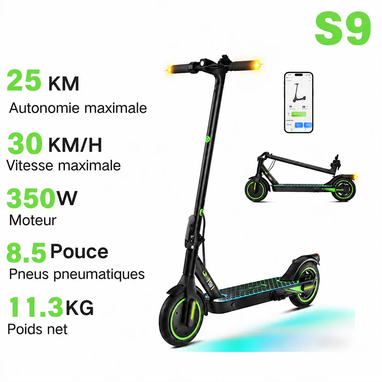 Isinwheel® S9/S9Pro Trottinette électrique 350W