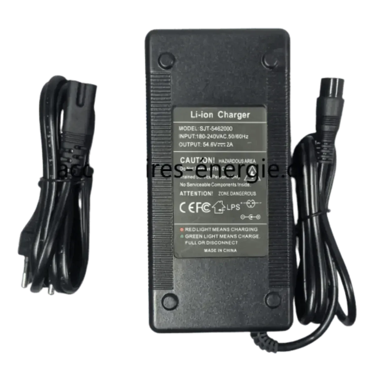 Chargeur Batterie Lithium 48V 54.6V 2A Connecteur XLR 3 Broches GX16 Trottinette Vélo Électrique