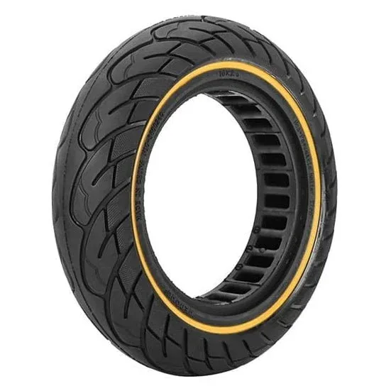 Pneu plein anti-crevaison 10x2.5-6 (34mm) - Liseré jaune