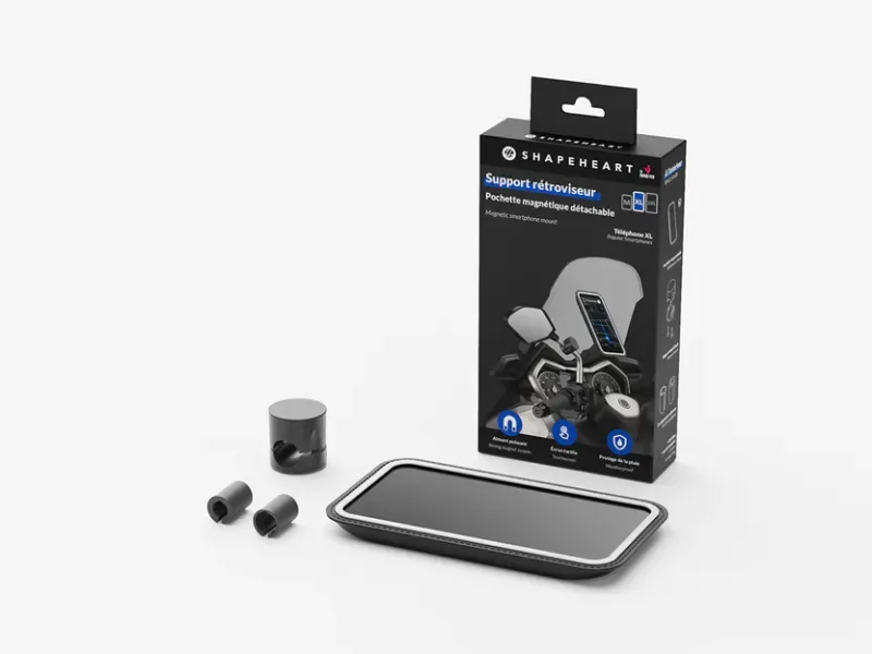 Shapeheart - Support téléphone pour rétroviseur de scooter PRO Shapeheart - Support téléphone pour rétroviseur de scooter PRO