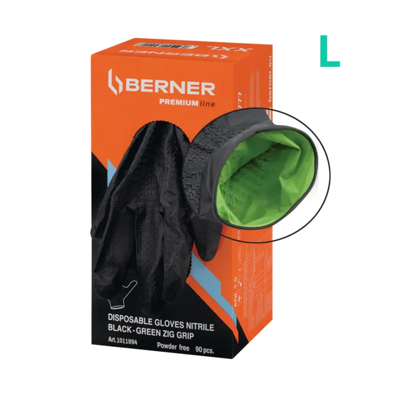 Gants jetables en nitrile – Taille L (boîte de 90 unités)
