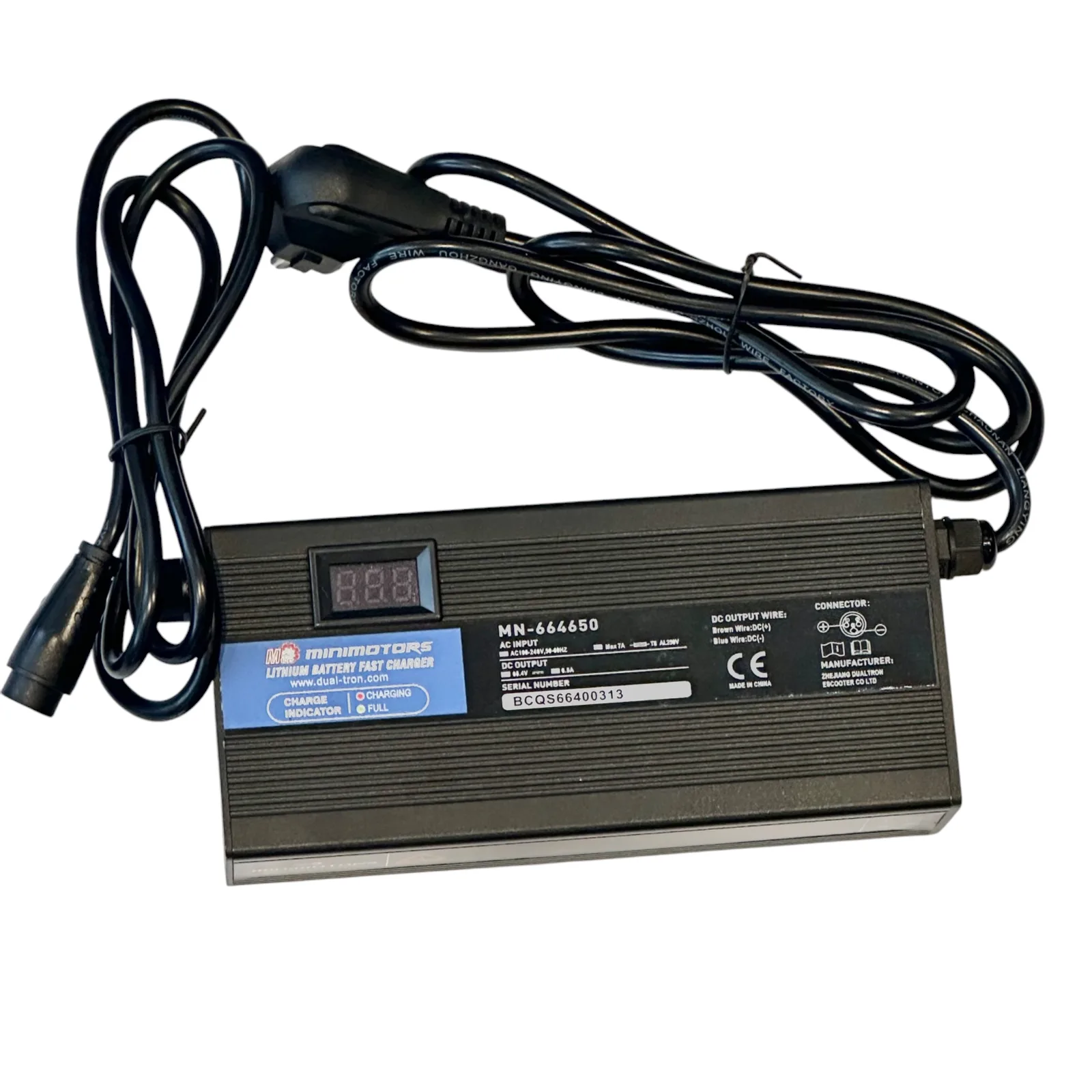 Chargeur rapide 66,4V 6,5Ah V3 Dualtron et Rovoron R7 pour batterie 60V