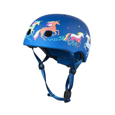 Micro - Casque de Vélo et Trottinette Licorne avec Lumière LED et Boucle Magnétique - Taille M