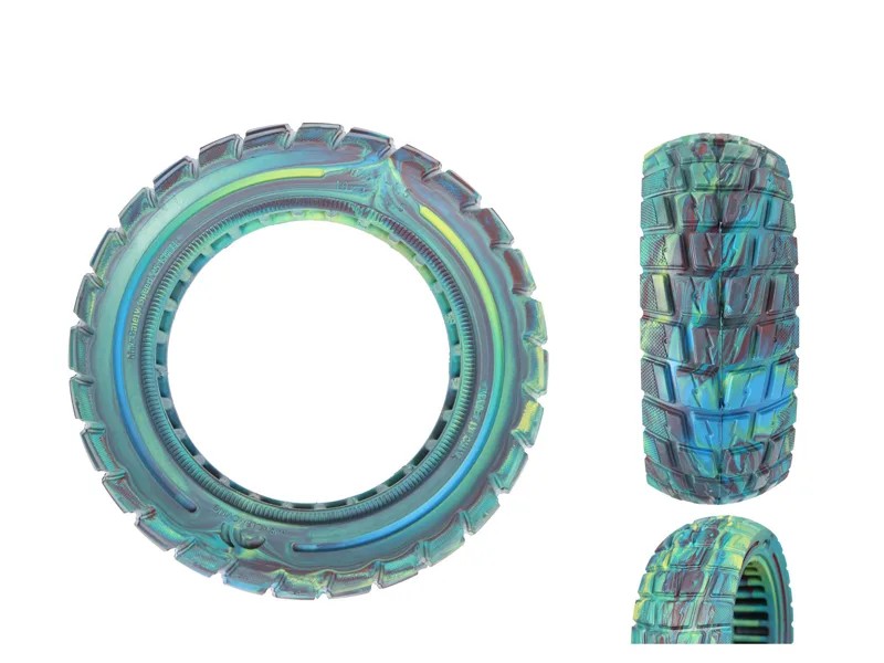 Pneu PU solide 90/65‑6.5 multicolore pour trottinette électrique 11"