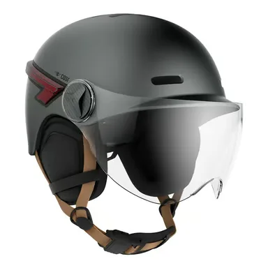 CASR - Casque vélo Casr LED avec Visière pour Vélo & Trottinette Glow Anthracite Mat Taille L