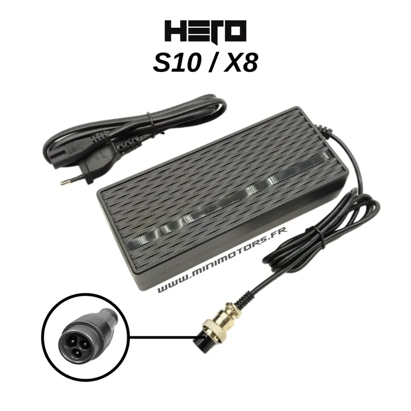 Chargeur 48V (54.6V 2A) – Hero S8, S9 & compatibles