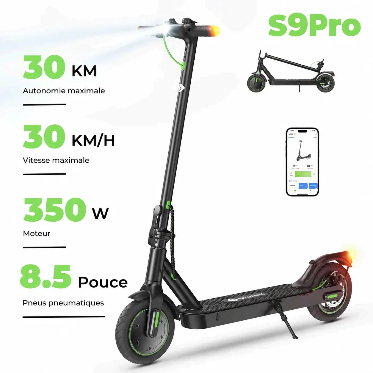 Isinwheel® S9/S9Pro Trottinette électrique 350W
