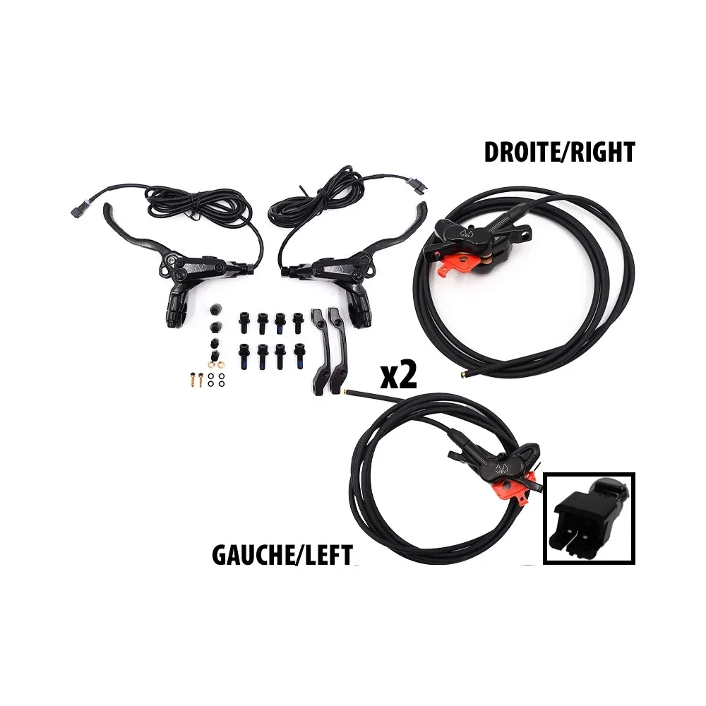 Kit freins hydrauliques 4 pistons FRV connecteur SM (1x AR gauche · AV droite + 1x AR droite /AV gauche)