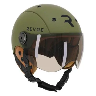 Casque vélo urbain - REVOE PREMIUM URBAIN/CITY KAKI MAT VISIERE REGLABLE, PROTECTION OREILLE AMOVIBLE ) COMPATIBLE EBIKE ET TROTTINETTE - HOMOLOGATION EN1078+A1