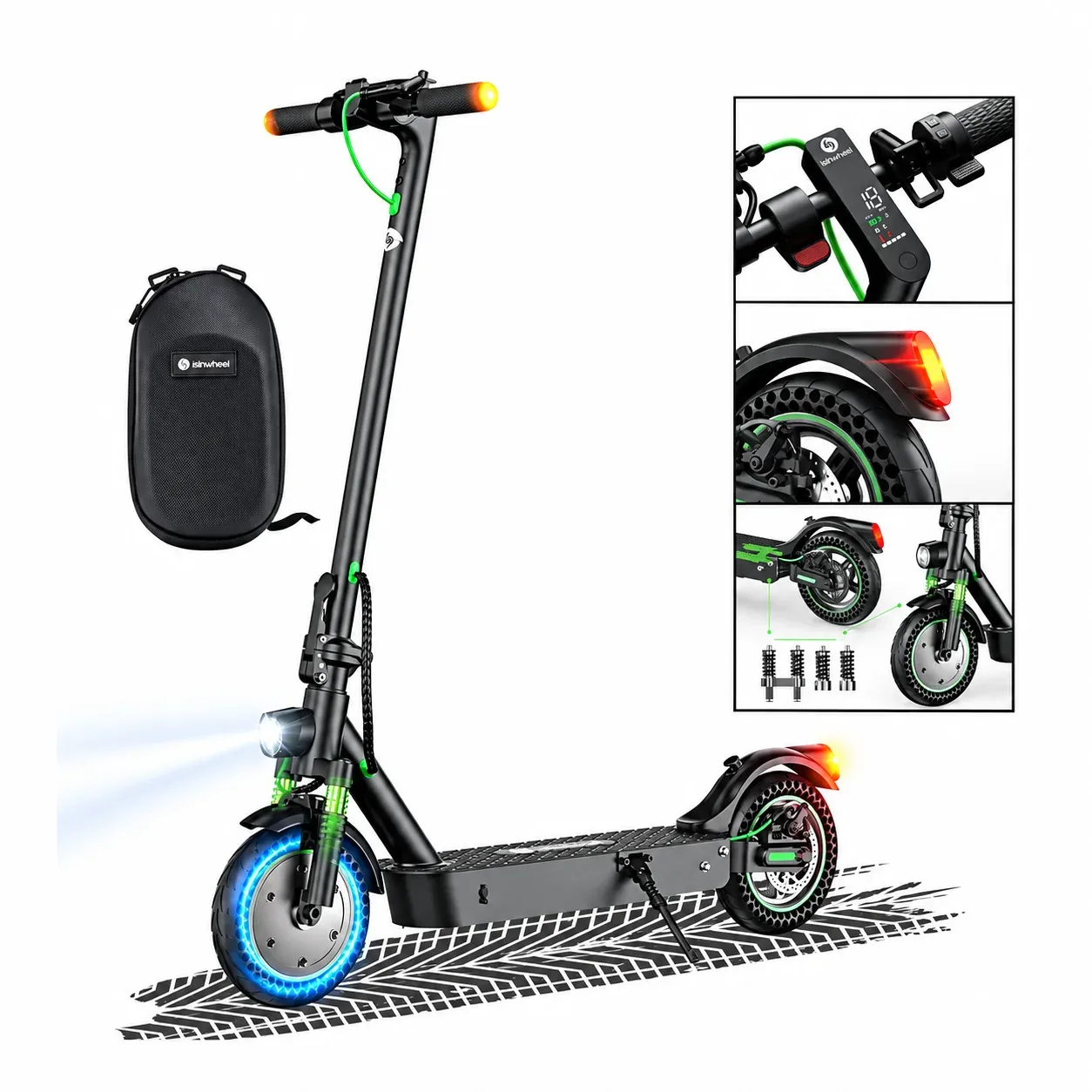 Isinwheel® S9MAX Trottinette électrique 500W pour adultes
