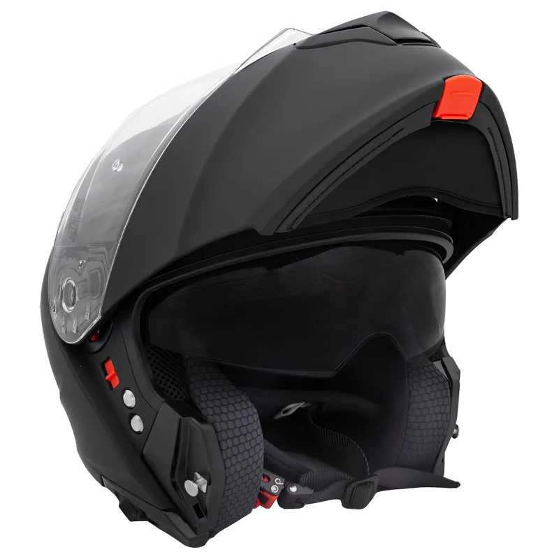 Casque intégral Flip Up à double visière améliorée avec ouverture à l'avant