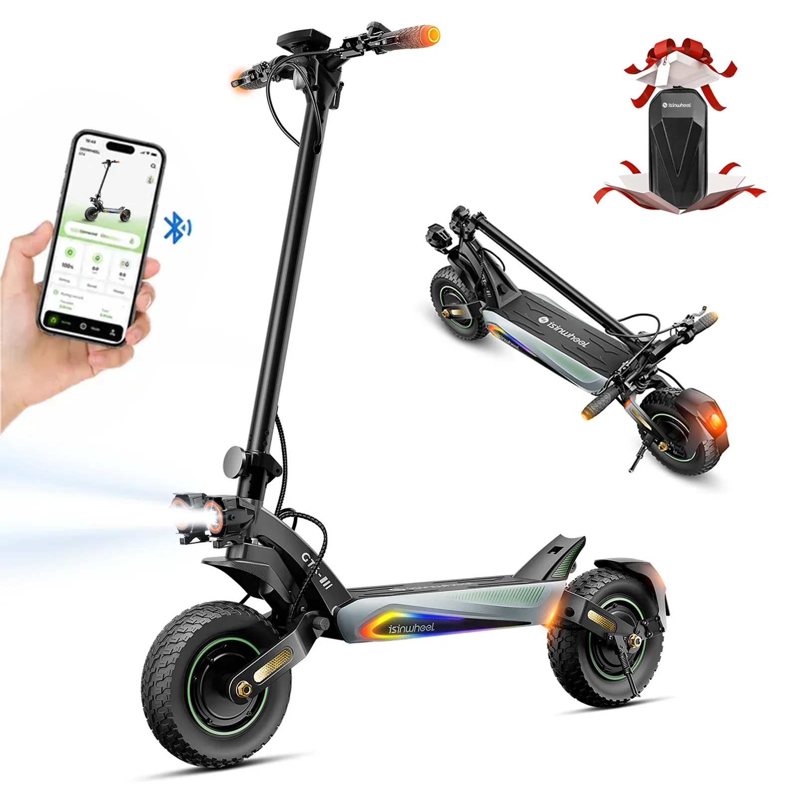 Isinwheel® GT4S Trottinette Électrique Tout-Terrain 1200W